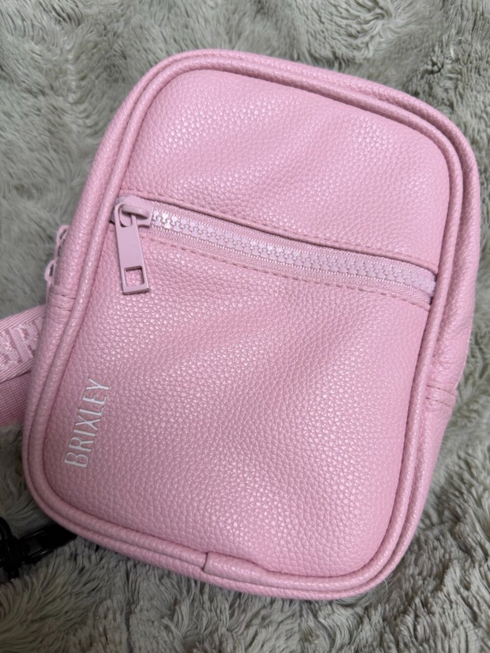 Brixley Pink Faux Leather Crossbody Bag Multi-Wear Convertible